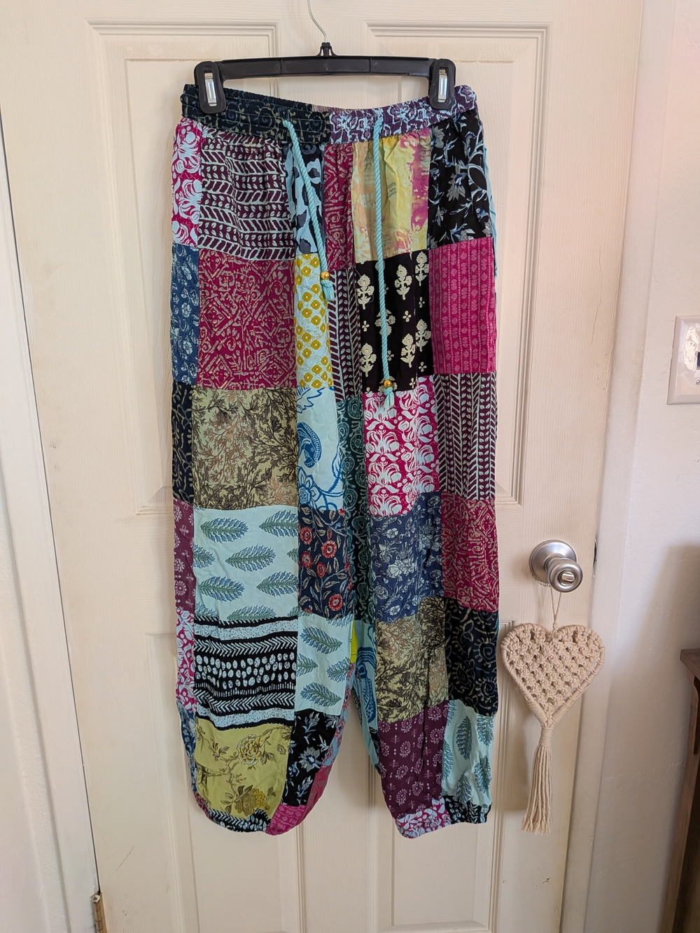 Advance Patchwork Boho Drawstring Harem Pants - Multicolor